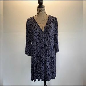 Soma Live Lounge Wear Ruffle Tunic Dress Animal Print Blue Size XL